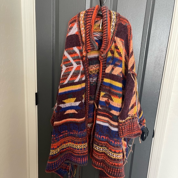 Free people Free People Follow The Arrow Poncho l/xl worn on 1 trip - Picture 7 of 8